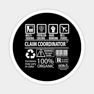 Claim Coordinator T Shirt - MultiTasking Certified Job Gift Item Tee Magnet